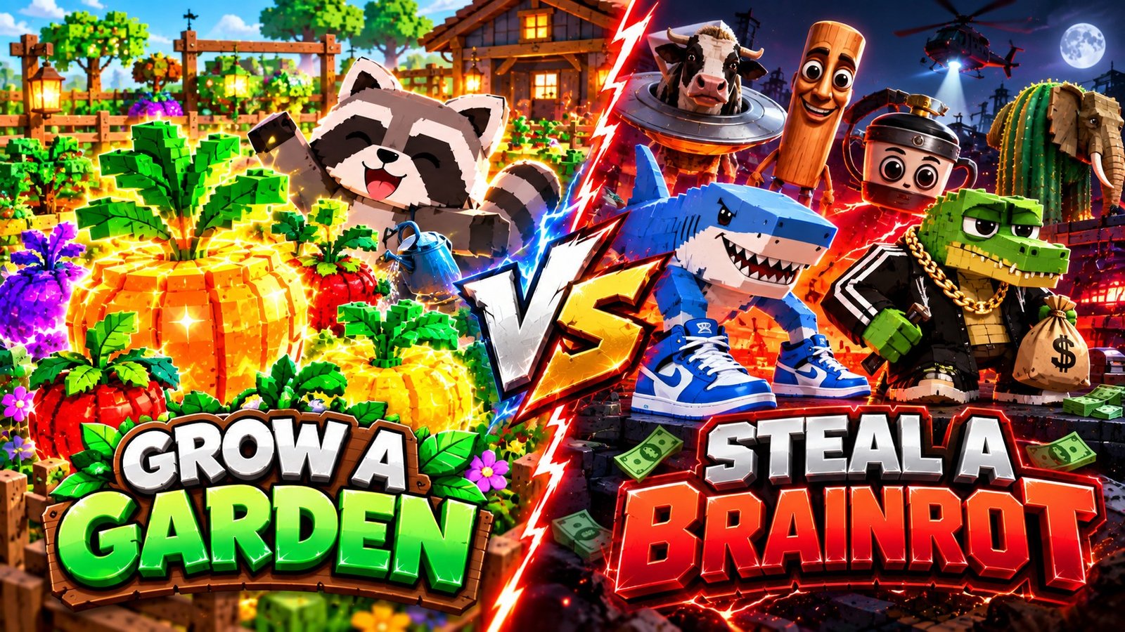 Grow a Garden vs Steal a Brainrot: Which Won? Players, Records and Gameplay
